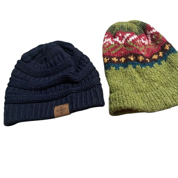 Navy Blue Knit Beanie for Kids - Picture 1 of 3